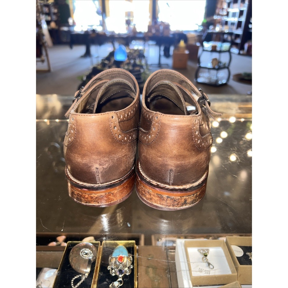 Johnston & Murphy Men's Double Monk Strap Wingtip Brown Leather Dress Shoes 11.5 - Picture 4 of 7